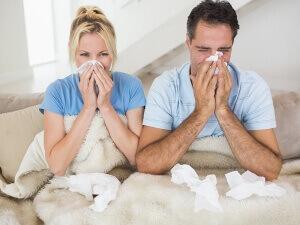 prechladnutie, chrípka, muž a žena